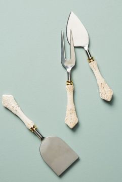 Anthropologie Goldenrod Cheese Knives, Set of 3