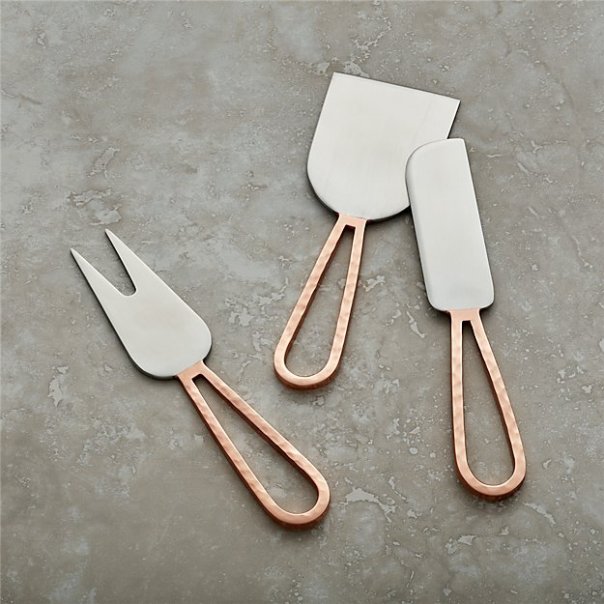 Crate&Barrel Beck Copper Cheese Knives